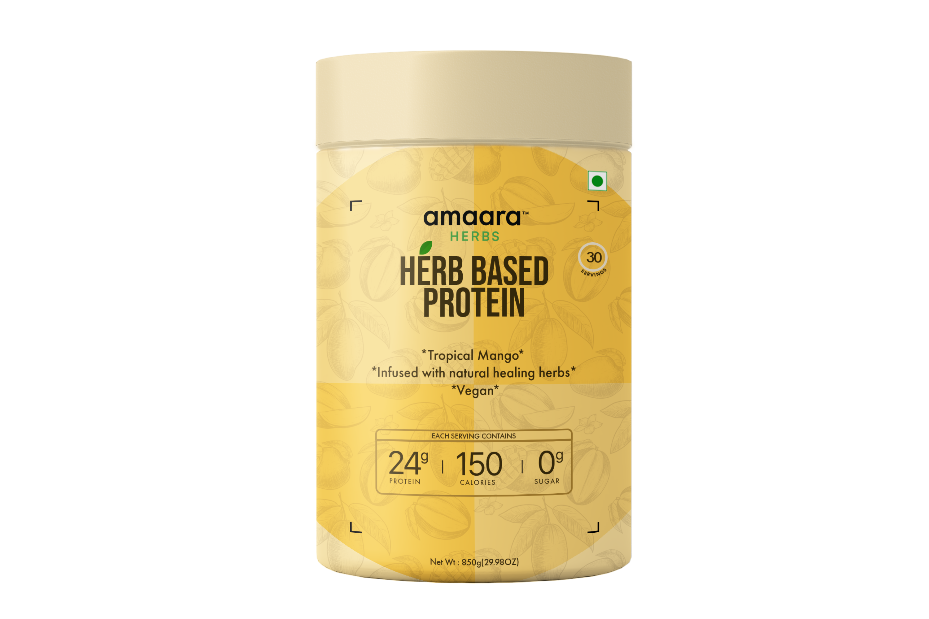 Amaara herbs Herb Based Protein Tropical Mango - 600 gms